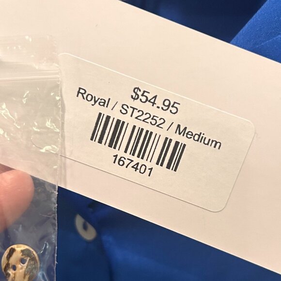 Gee Gee Royal Blue Button Down Blouse - Picture 8 of 8